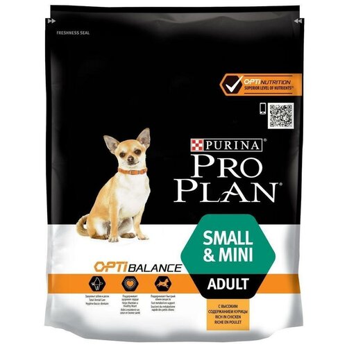 Корм Purina Pro Plan для взрослых собак малых и карликовых пород с курицей и рисом, Adult Small Breed Chicken&Rice, 700 г
