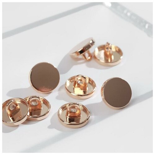 фото Набор пуговиц на ножке, d = 11 мм, 10 шт, цвет золотой глянец qwen