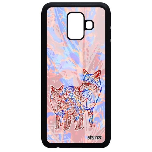фото Противоударный чехол на телефон // galaxy a6 2018 // "лиса" fox охота, utaupia, розовый