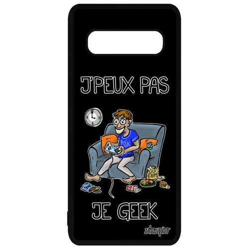 фото Противоударный чехол на мобильный // samsung galaxy s10 plus // "не могу - играю!" надпись комикс, utaupia, черный