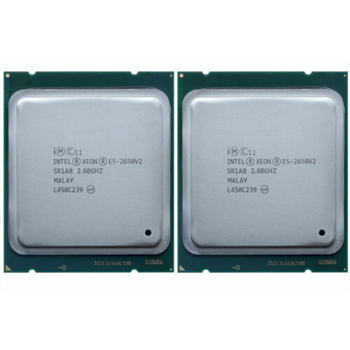 Процессор Intel Xeon E5-2650V2 Ivy Bridge-EP, 2шт. LGA2011, 8 x 2600 МГц, OEM процессор intel xeon e5 2650v2 ivy bridge ep lga2011 8 x 2600 мгц oem