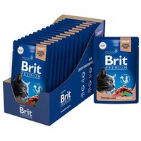 Влажный корм для стерилизованных кошек Brit Premium с куриной печенью 14 шт. х 85 г (кусочки в соусе)