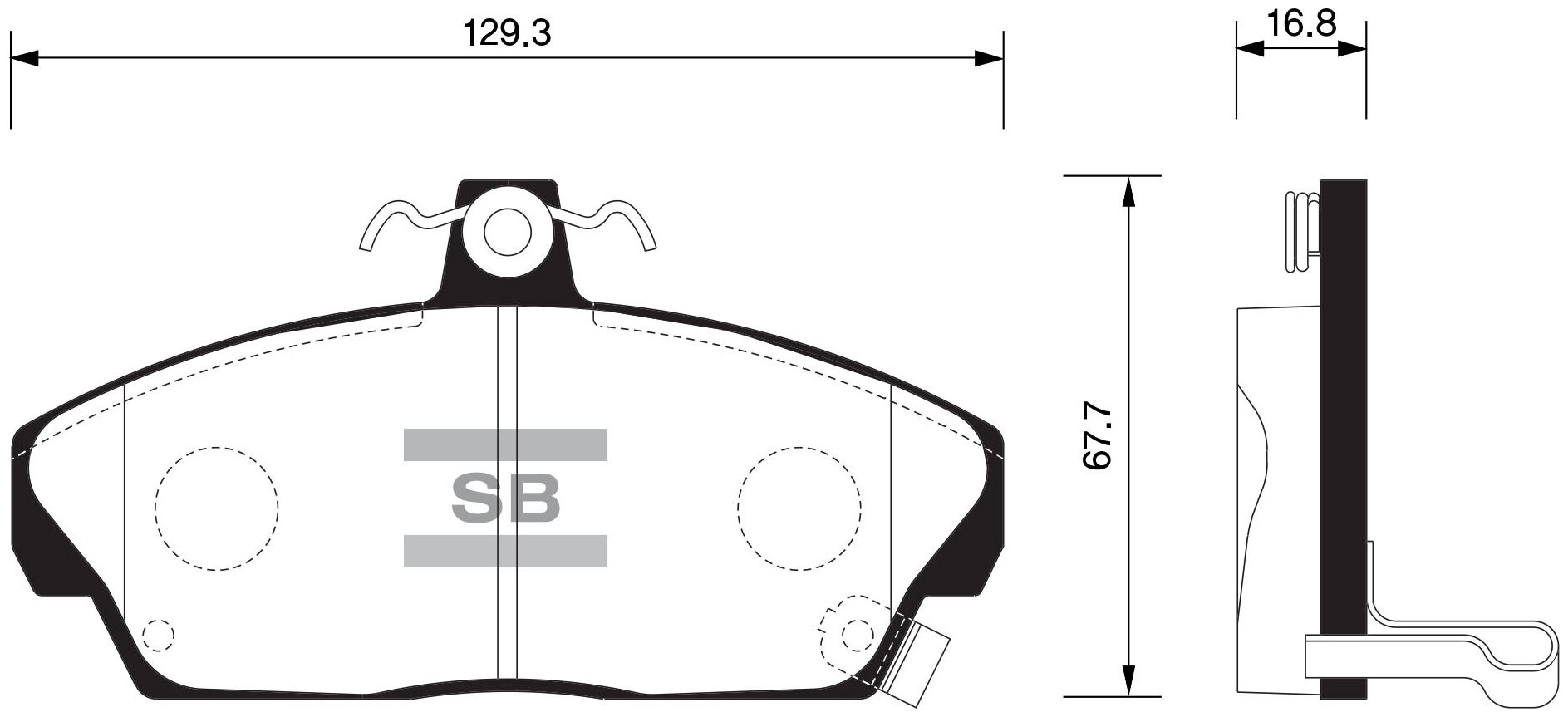 Дисковые тормозные колодки передние SANGSIN BRAKE SP1571 (4 шт.)