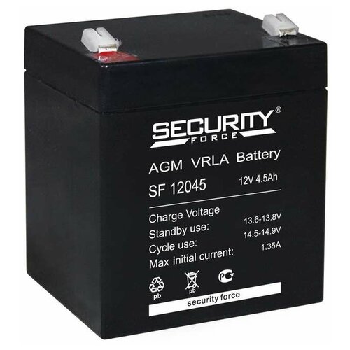 Аккумулятор 12В 4.5А. ч Security Force SF 12045 (9шт.) батарея для ибп security force sf 12045