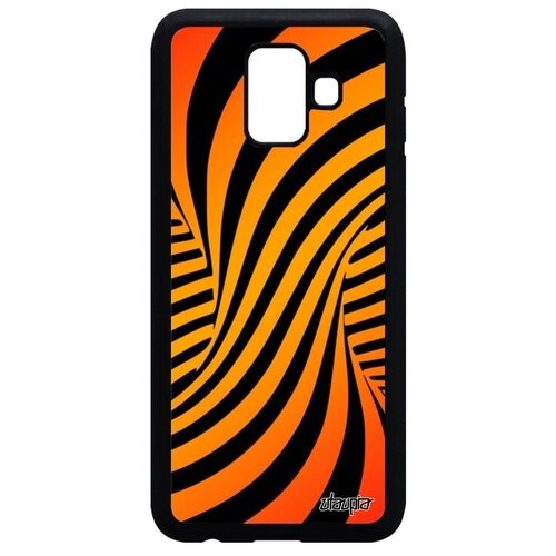 фото Противоударный чехол на телефон // samsung galaxy a6 2018 // "иллюзия торнадо" движение круговорот, utaupia, оранжевый
