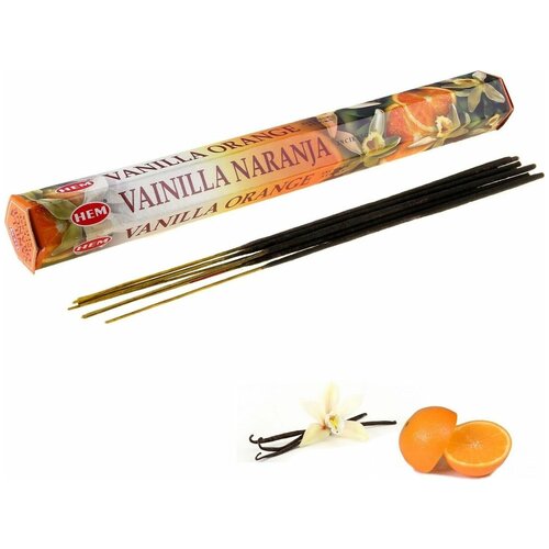 Благовония HEM Vanilla Orange (Ваниль Апельсин), 20 палочек