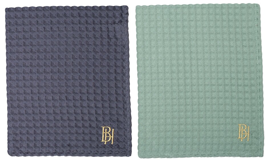 фото Комплект полотенец вафельных BELLEHOME с вышивкой "Honey Flower", 50х70, 2 шт, 100% хлопок