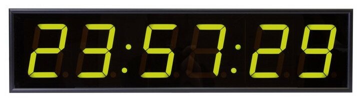 Часы электронные 410-EURO-HMS-G, цвет свечения зеленый 0.3КД, 650x160x75мм