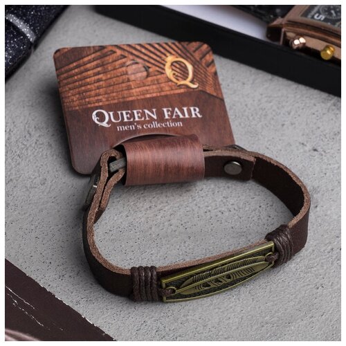 Браслет Queen Fair, металл, размер 21 см, коричневый