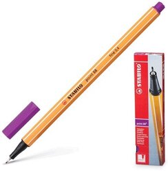 Ручка капиллярная (линер) STABILO "Point", сиреневая, корпус оранжевый, линия письма 0,4 мм, 88/58 2 шт