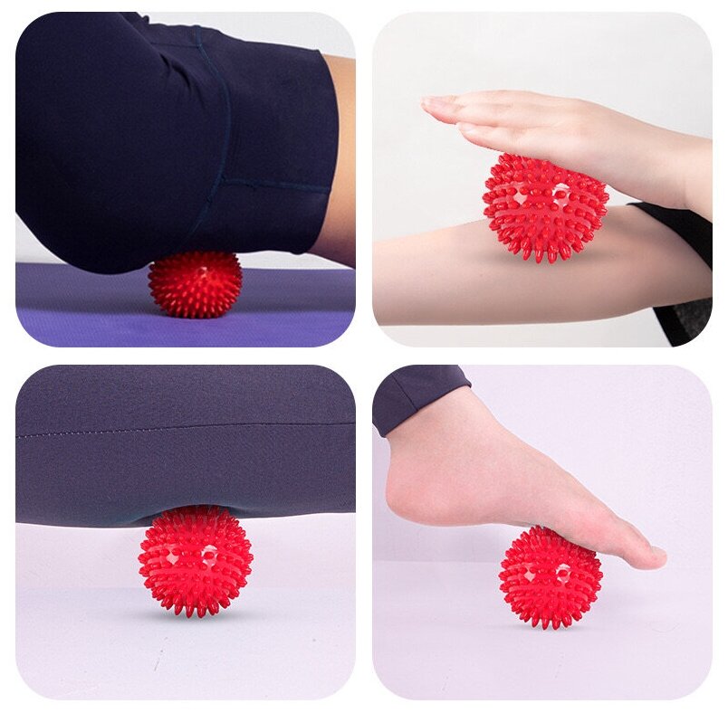 Мяч массажный жесткий/Мячик для массажа с шипами Ежик/7,5 см./Красный - фотография № 5