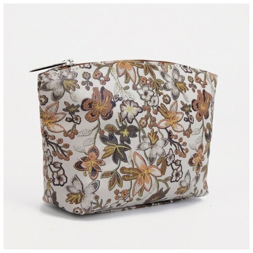 фото Косметичка на молнии, с подкладом, цвет бежевый золотой дождь