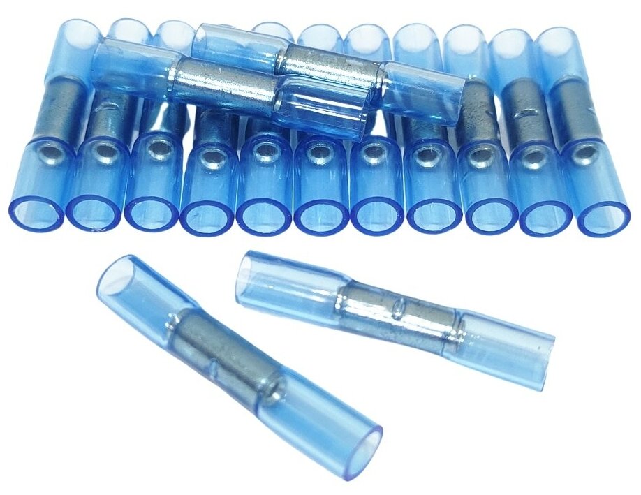 Гильзы для проводов (коннектор) термоусадочный 1,5-2,5 Premium, синий (прозрачный). 100шт Арт. 0404013