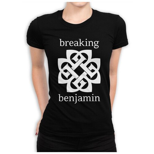 Футболка Design Heroes Лого Breaking Benjamin Женская Черная 2XL