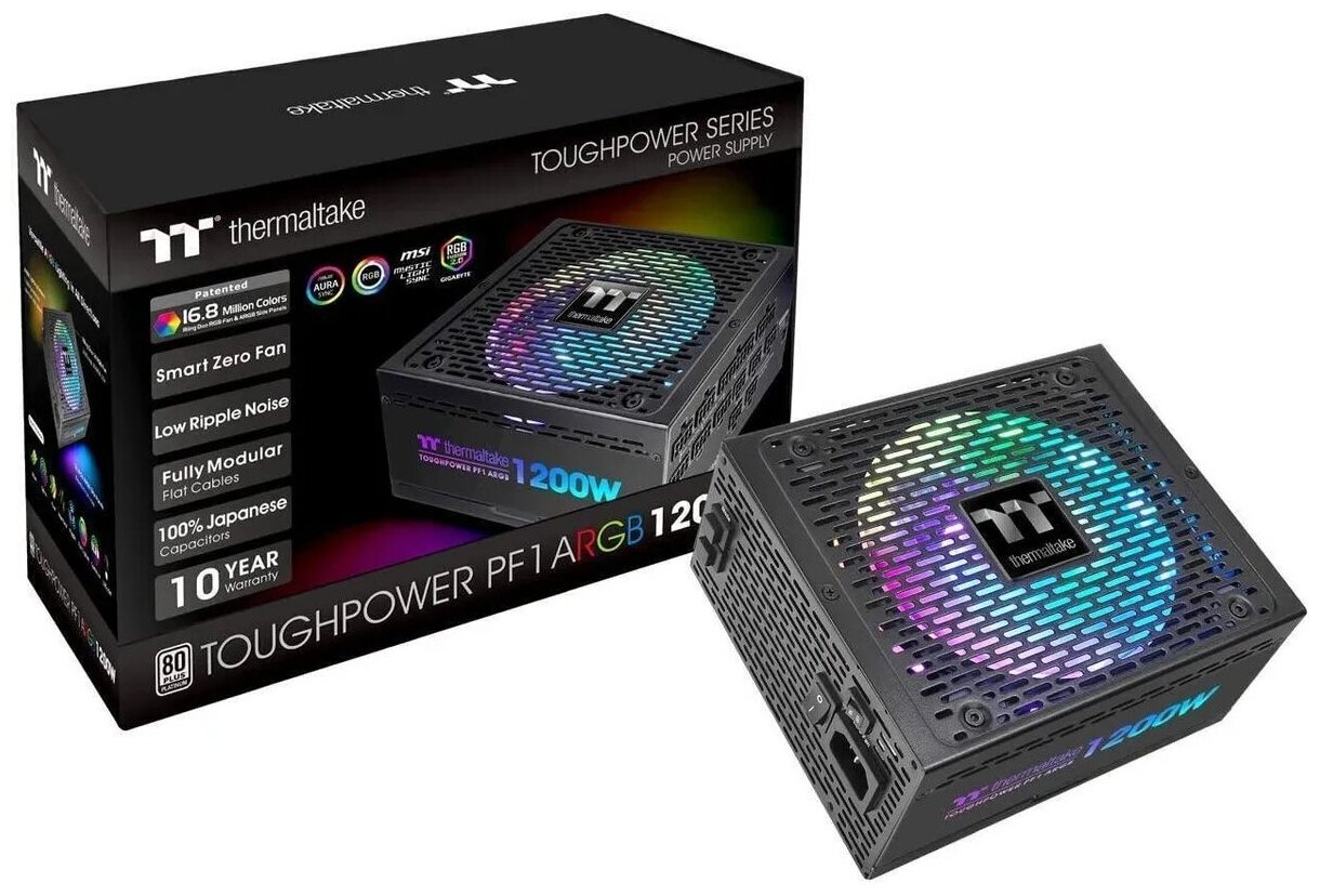 Блок питания THERMALTAKE Toughpower PF1 ARGB, 1200Вт, 140мм, черный, retail [ps-tpd-1200f3fape-1] - фото №16