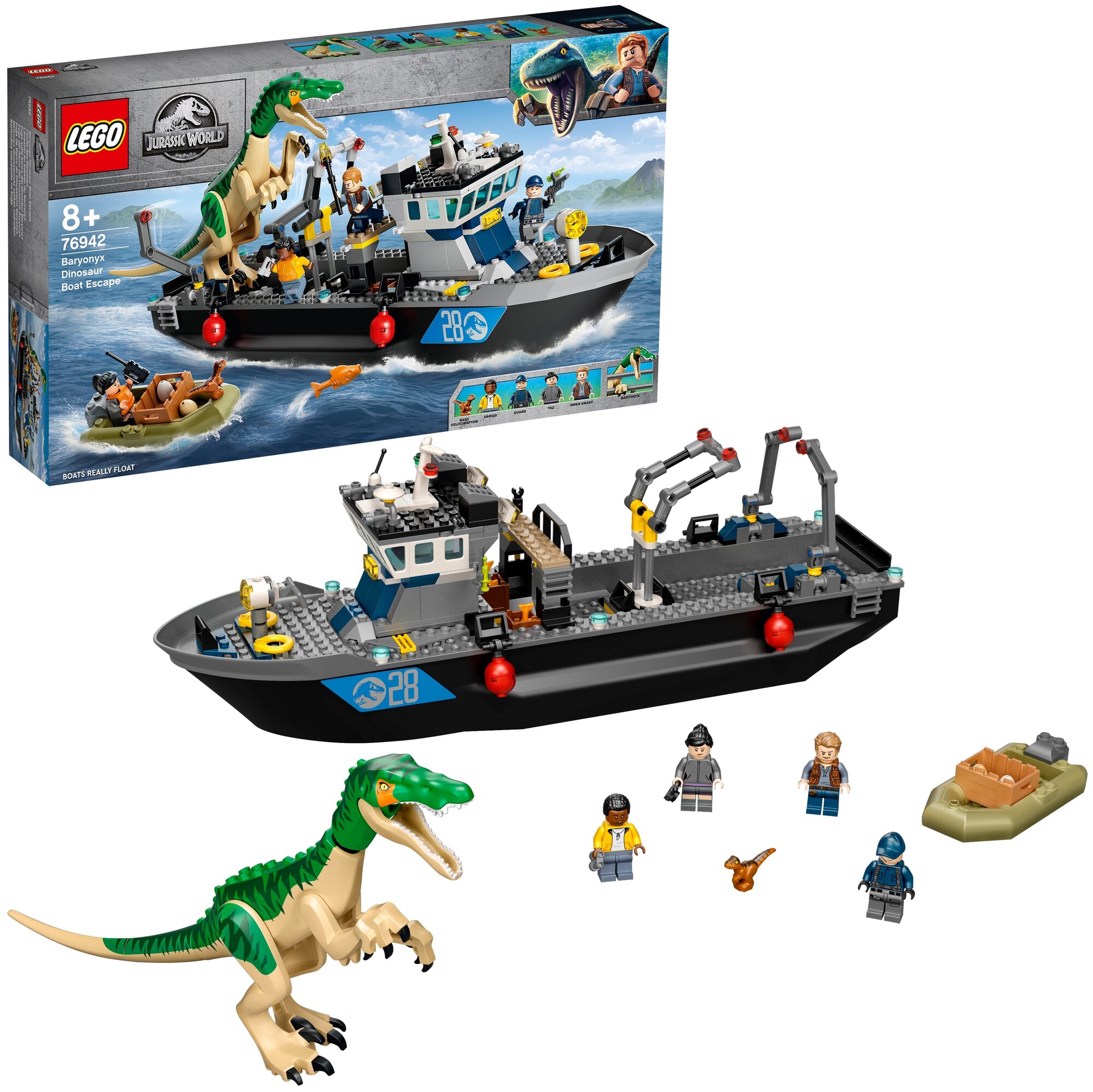 Конструктор LEGO Jurassic World Побег барионикса на катере - фото №2