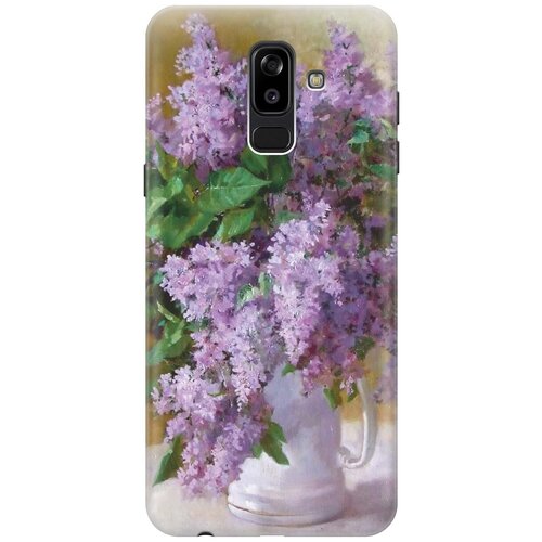 фото Gosso ультратонкий силиконовый чехол-накладка для samsung galaxy j8 (2018) с принтом "букет сирени"