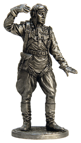Солдатик Командир эскадрильи 178-го гвардейского истребительного авиационного полка гвардии капитан Кирилл Евстигнеев, 1945 год. СССР