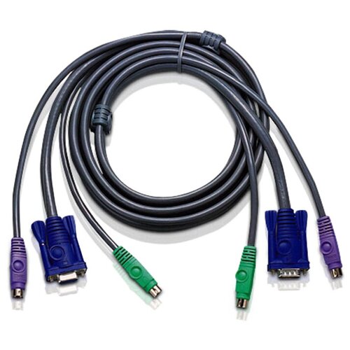 KVM кабель ATEN (2L-1001P/C) кабель aten 2l 1020p монитор клав мышь ps 2 hd db15 2x6mini din male female опрессованный 20 м