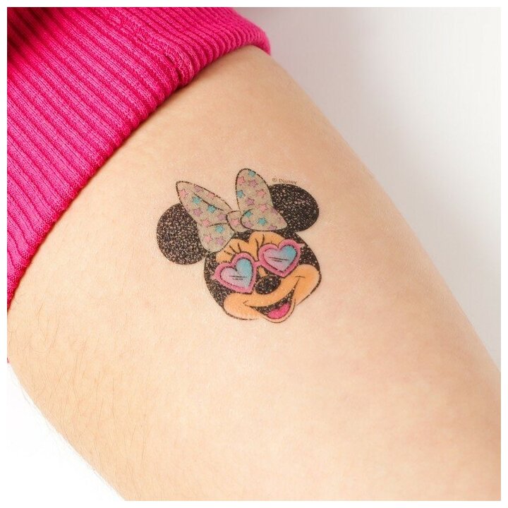 Набор детских татуировок "Минни Маус и единорог", с ободком, Disney, для девочек