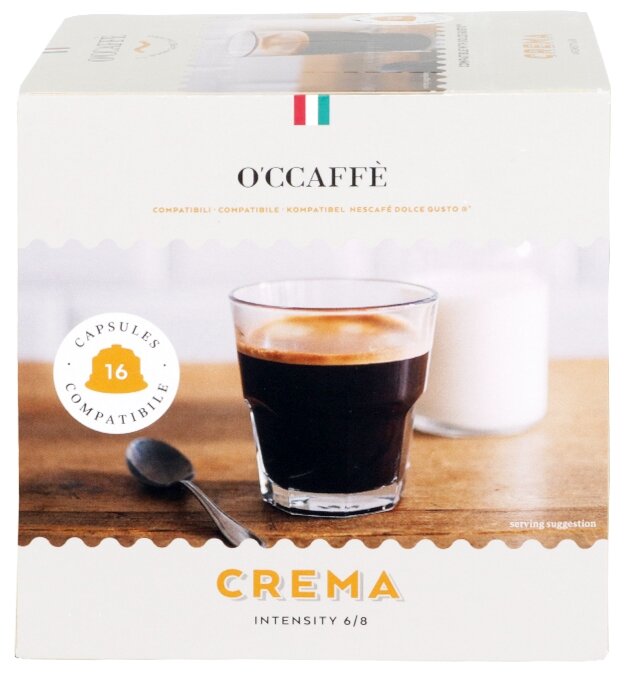 Кофе в капсулах O'CCAFFE Crema для системы Dolce Gusto, 16 шт (Италия) - фотография № 2