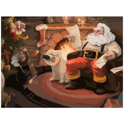 Картина по номерам на холсте Новый год (Рождество, Дед Мороз, Снегурочка, Аниме) - 7281 Г 30x40