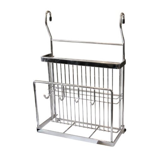 Полка подвесная для ножей и разделочных досок CWJ302B 250160390мм с крючками хром 1368₽