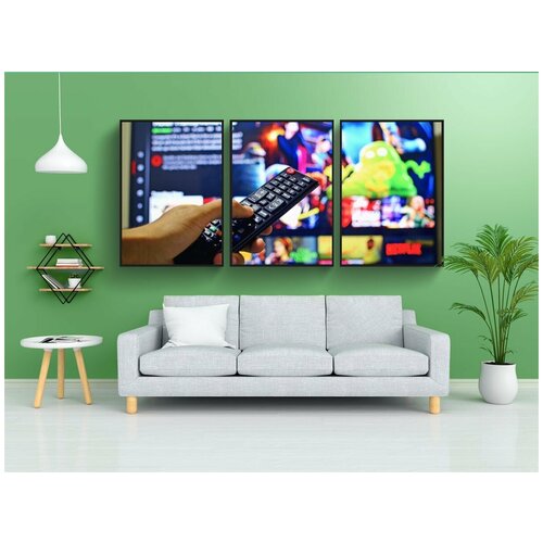 фото Набор модулных постеров для интерьера "netflix, фильмы, youtube" 60x90 см. в тубусе, без рамки lotsprints