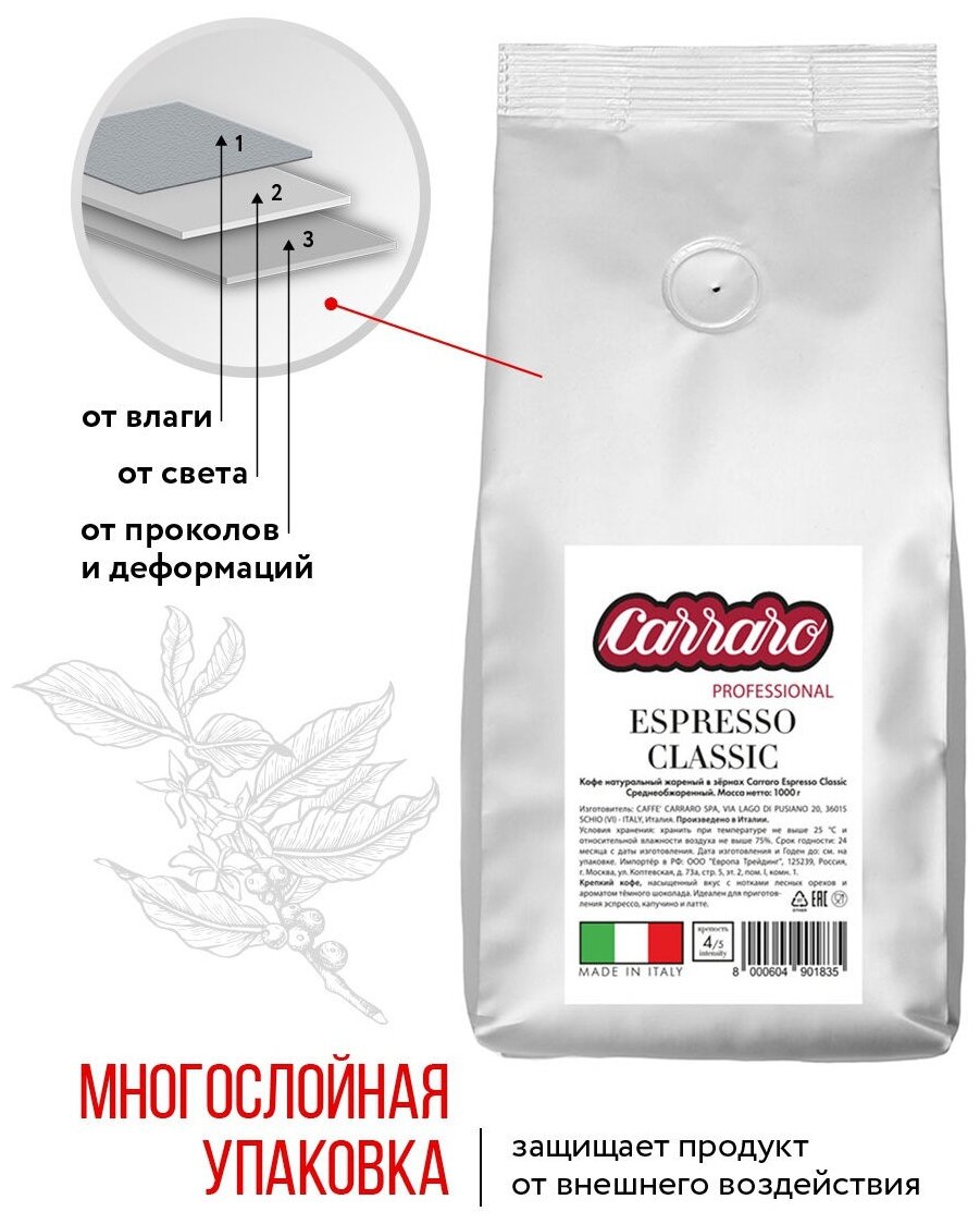 Кофе в зернах Carraro - фото №2