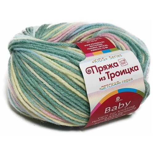 Пряжа Троицкая Кроха с/кр | Пряжа Троицкая Кроха С/Кр - 1373 принт | 10шт упаковка | Акрил: 80%, Шерсть: 20%