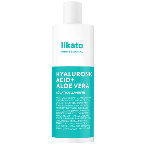 Likato Professional/ Шампунь AQUATIKA. Увлажняющий. Для бережного очищения сухих, ломких и ослабленных волос. Без агрессивных сульфатов. С соком алоэ вера. 400 мл.