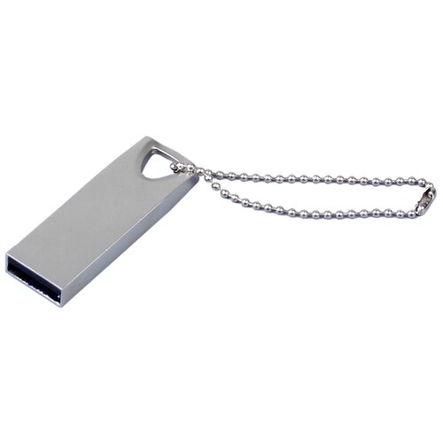 Компактная металлическая флешка с отверстием для цепочки (256 GB USB 3.1 Серебро Mini032)