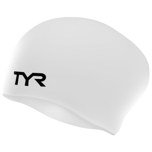 Шапочка для плавания Tyr Long Hair Wrinkle-Free Silicone Cap LCSL, белый