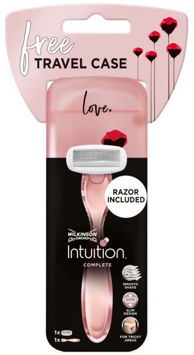 Wilkinson Sword Intuition Complete / Бритва женская с 1 кассетой и дорожным футляром