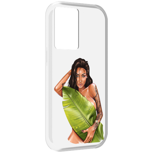 Чехол MyPads девушка-модель-с-большим-листом женский для OnePlus Nord N20 SE задняя-панель-накладка-бампер