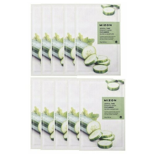 MIZON Joyful Time Essence Mask Cucumber Тканевая маска для лица с экстрактом огурца 10 уп.