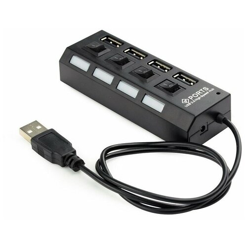 Хаб USB Gembird 4 Ports UHB-243-AD USB 2.0 Black