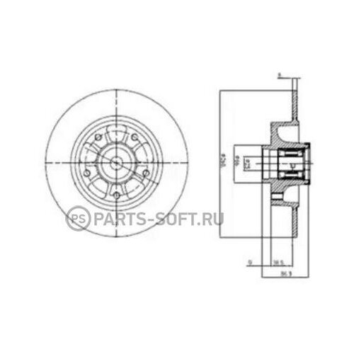 фото Delphi bg9112rs bg9112rs_диск тормозной задний с подшипником, с кольцом abs\ renault fluence/megane 08/scenic