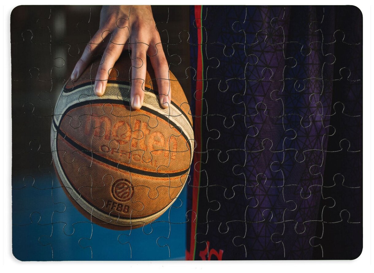 Пазлы CoolPodarok Баскетбол Баскетбольный мяч Хватка сверху 13х18см 63 эл. магнитный