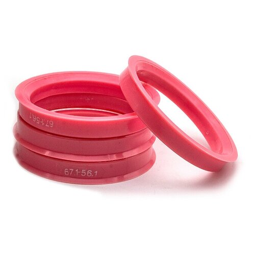 фото Кольца центровочные 67,1х56,1 pink 4 шт высококачественный пластик sds exclusive