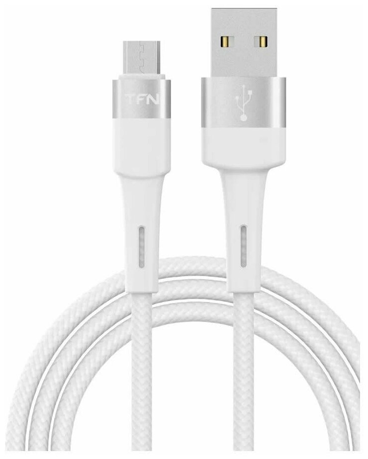 Кабель TFN microUSB Envy 1.2m нейлон wht - фото №5