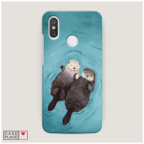 фото Чехол пластиковый xiaomi mi 8 парочка бобров case place