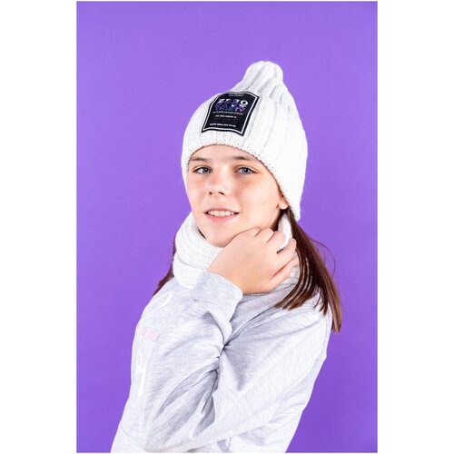 фото Комплект шапка со снудоми детская и подростковая "arnella" для девочек на хлопке