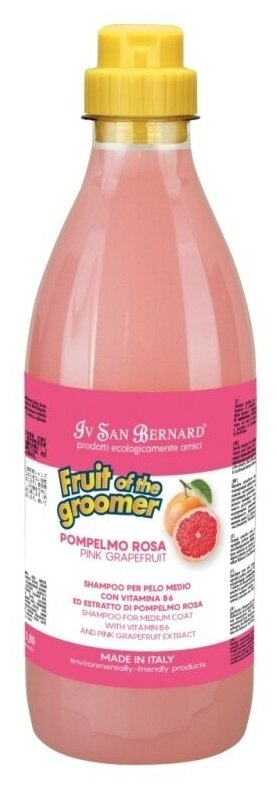 Шампунь Iv San Bernard Fruit of the Groomer Pink Grapefruit для шерсти средней длины с витаминами 500 мл - фотография № 7
