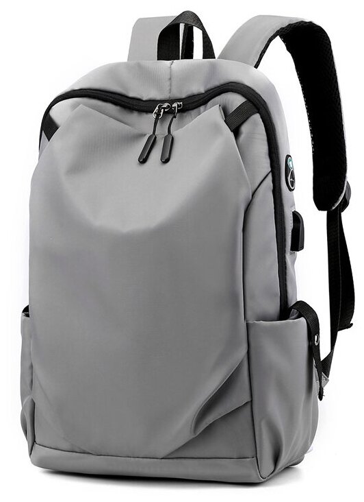Городской рюкзак для ноутбука диагональю 14″ с USB и аудио портом, 16 л, серый