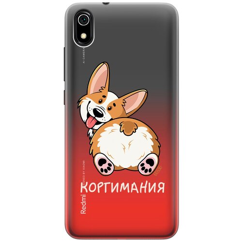 Силиконовый чехол на Xiaomi Redmi 7A, Сяоми Редми 7А с 3D принтом CorgiMania прозрачный чехол книжка на xiaomi redmi 7a сяоми редми 7а с 3d принтом grand rabbit золотистый