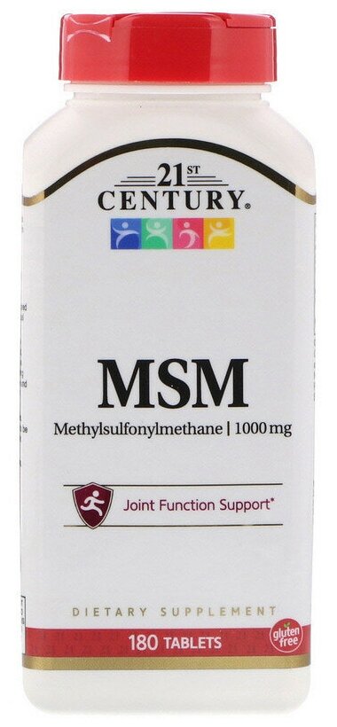 21st Century MSM Methylsulfonylmethane 1000 mg 180 Tablets
