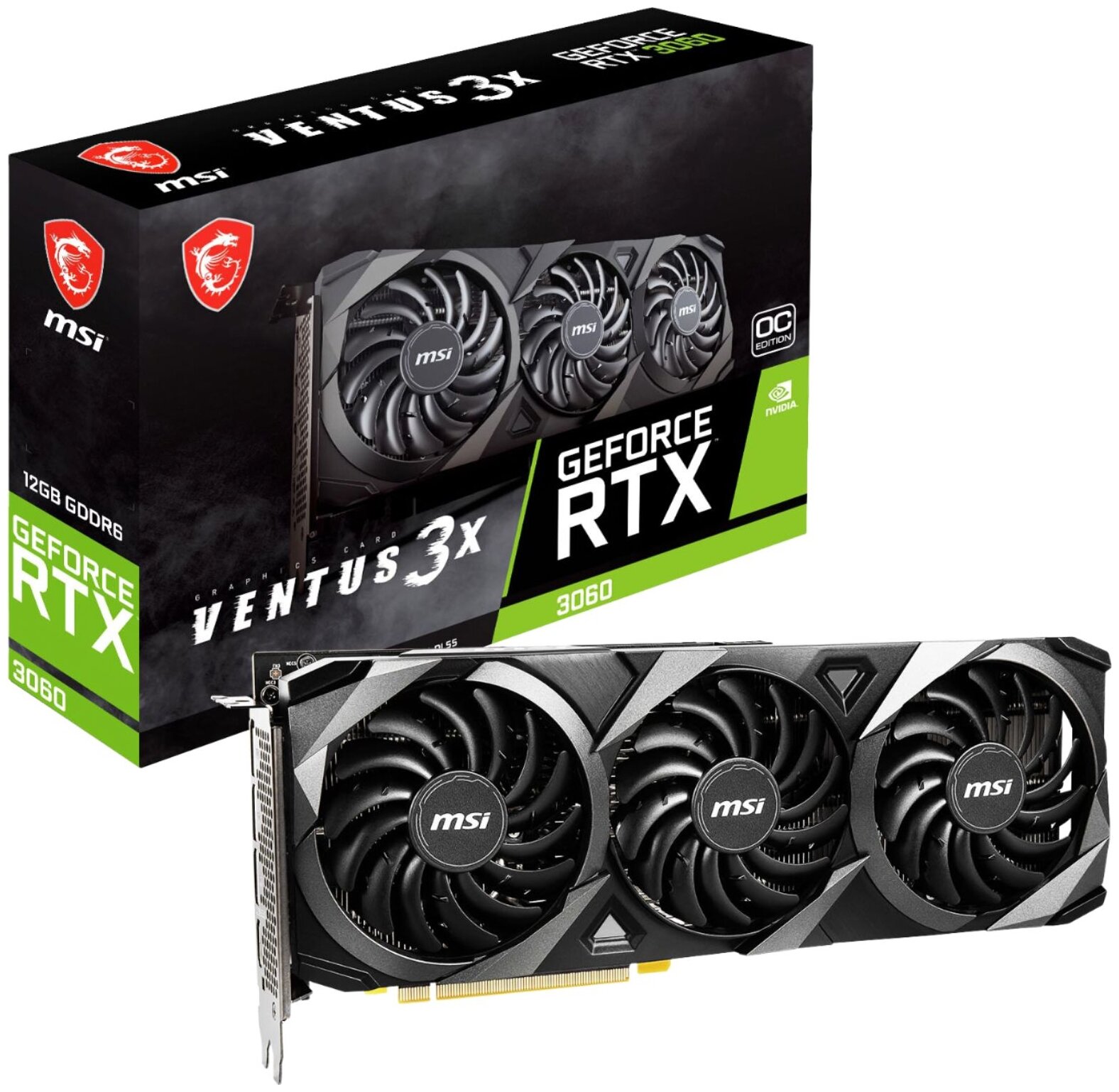 Видеокарта MSI GeForce RTX 3060 VENTUS 3X 12G, Retail