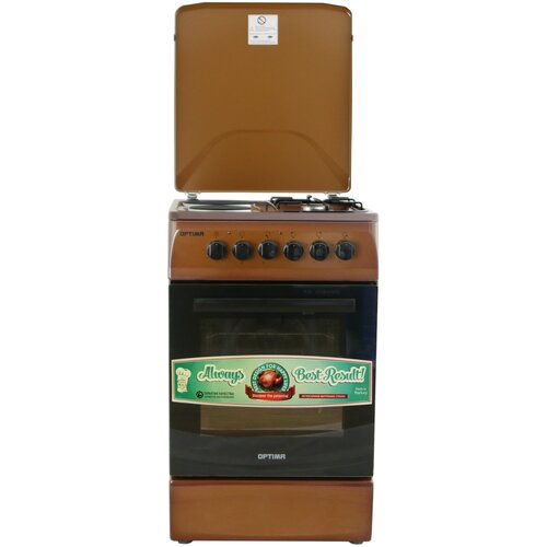 Плита комбинированная OPTIMA CS-5622 стац 2 газ2 эл конф эл духовка 50х60 коричн таймер 2203000₽