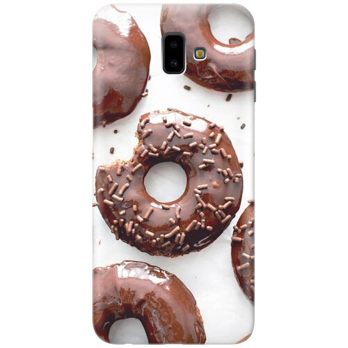 фото Силиконовый чехол на samsung galaxy j6+ (2018) / самсунг джей 6 плюс с эффектом блеска "пончики в шоколадной глазури gosso